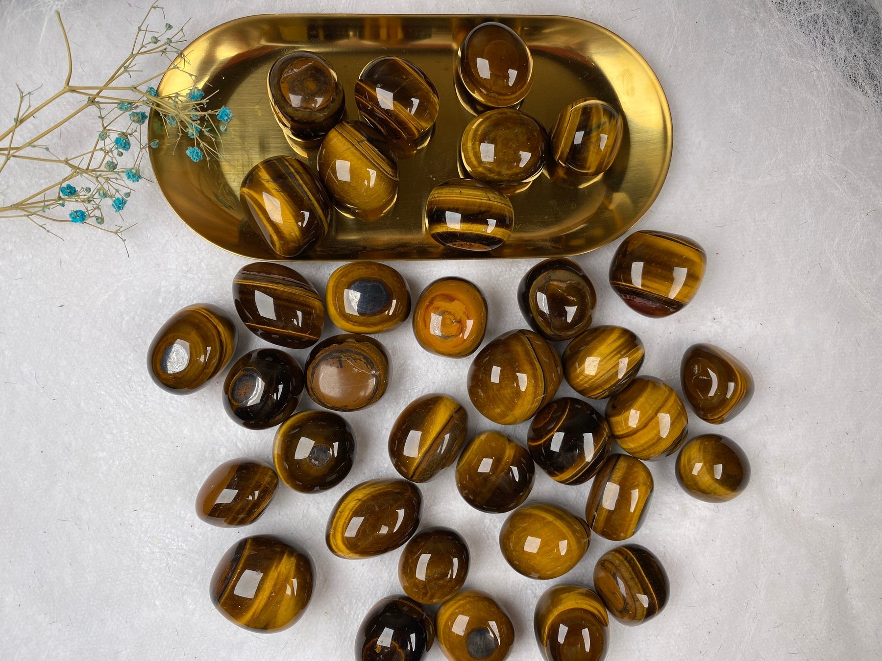 Tiger eye Tumble Stone 20-30mm 100g，Healing Crystal，Home Decor，For Gift