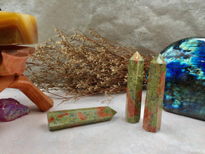 Unakite tower-point crystal tower gifts for friends new home gifts