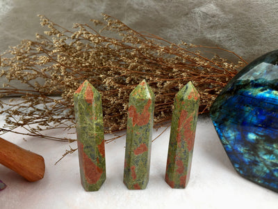Unakite tower-point crystal tower gifts for friends new home gifts