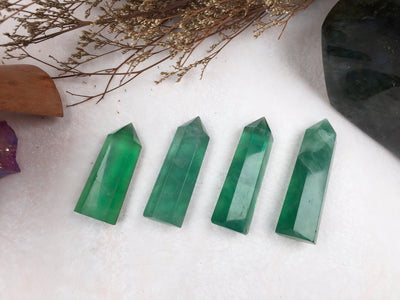 Green Fluorite Tower，Fluorite Point，Crystal Tower/Wand，Healing Crystal，Reiki Chakra Stone，Home Decor，For Giftwa