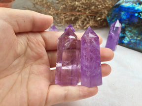 Amethyst Tower-point as a gift for yourself and friends, it comes in two sizes to choose from