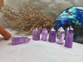 Amethyst Tower-point as a gift for yourself and friends, it comes in two sizes to choose from