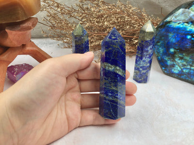 Lapis Lazuli Tower Blue Gemstone Crystal for Meditation Healing Energy, Spiritual Decor, Reiki Charged, Home Office Accent, Unique Gift Idea