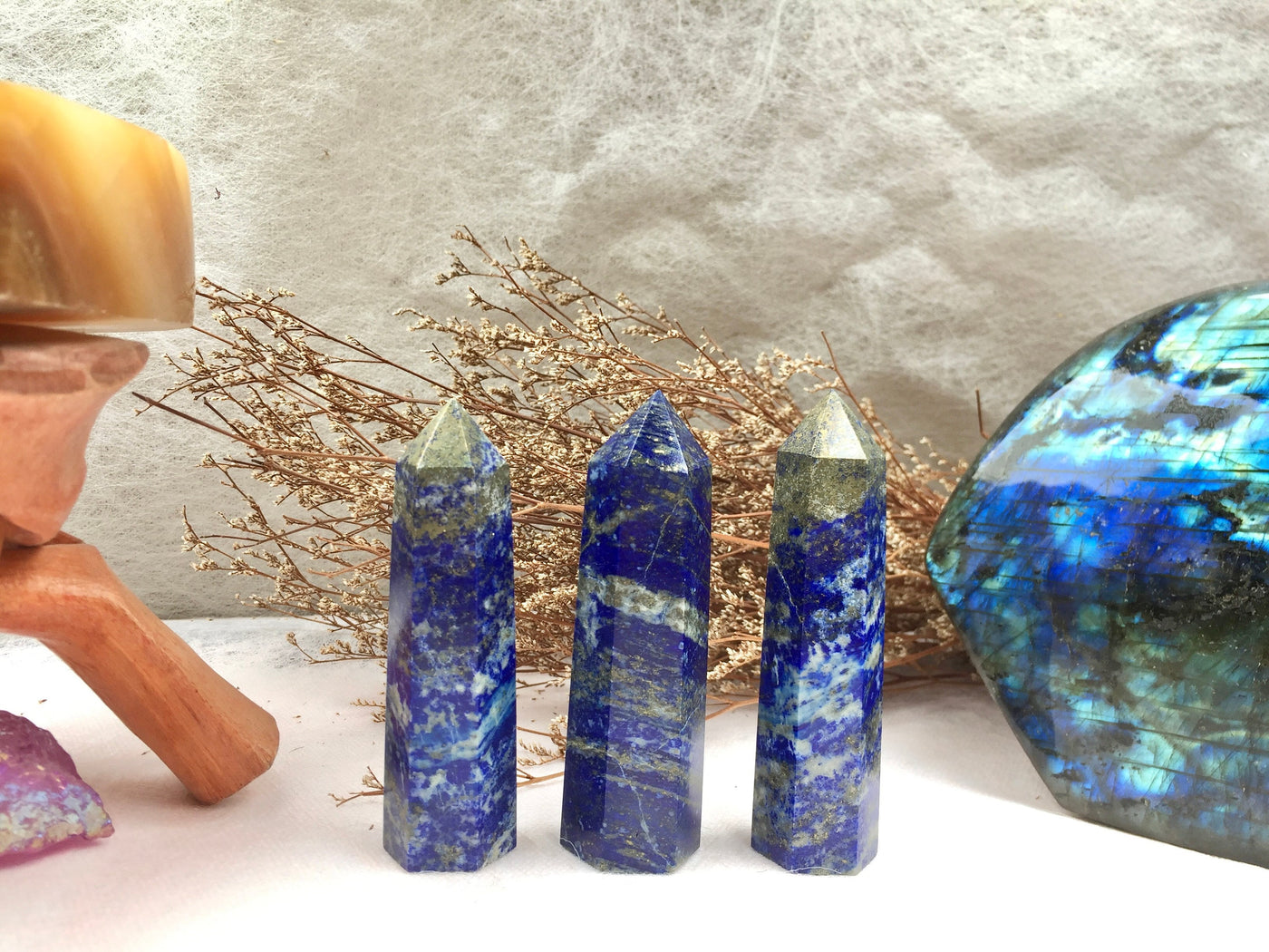 Lapis Lazuli Tower Blue Gemstone Crystal for Meditation Healing Energy, Spiritual Decor, Reiki Charged, Home Office Accent, Unique Gift Idea