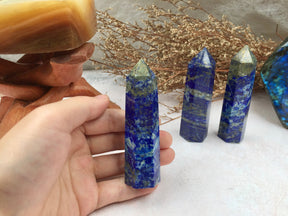 Lapis Lazuli Tower Blue Gemstone Crystal for Meditation Healing Energy, Spiritual Decor, Reiki Charged, Home Office Accent, Unique Gift Idea