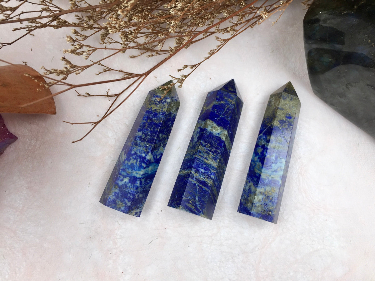 Lapis Lazuli Tower Blue Gemstone Crystal for Meditation Healing Energy, Spiritual Decor, Reiki Charged, Home Office Accent, Unique Gift Idea