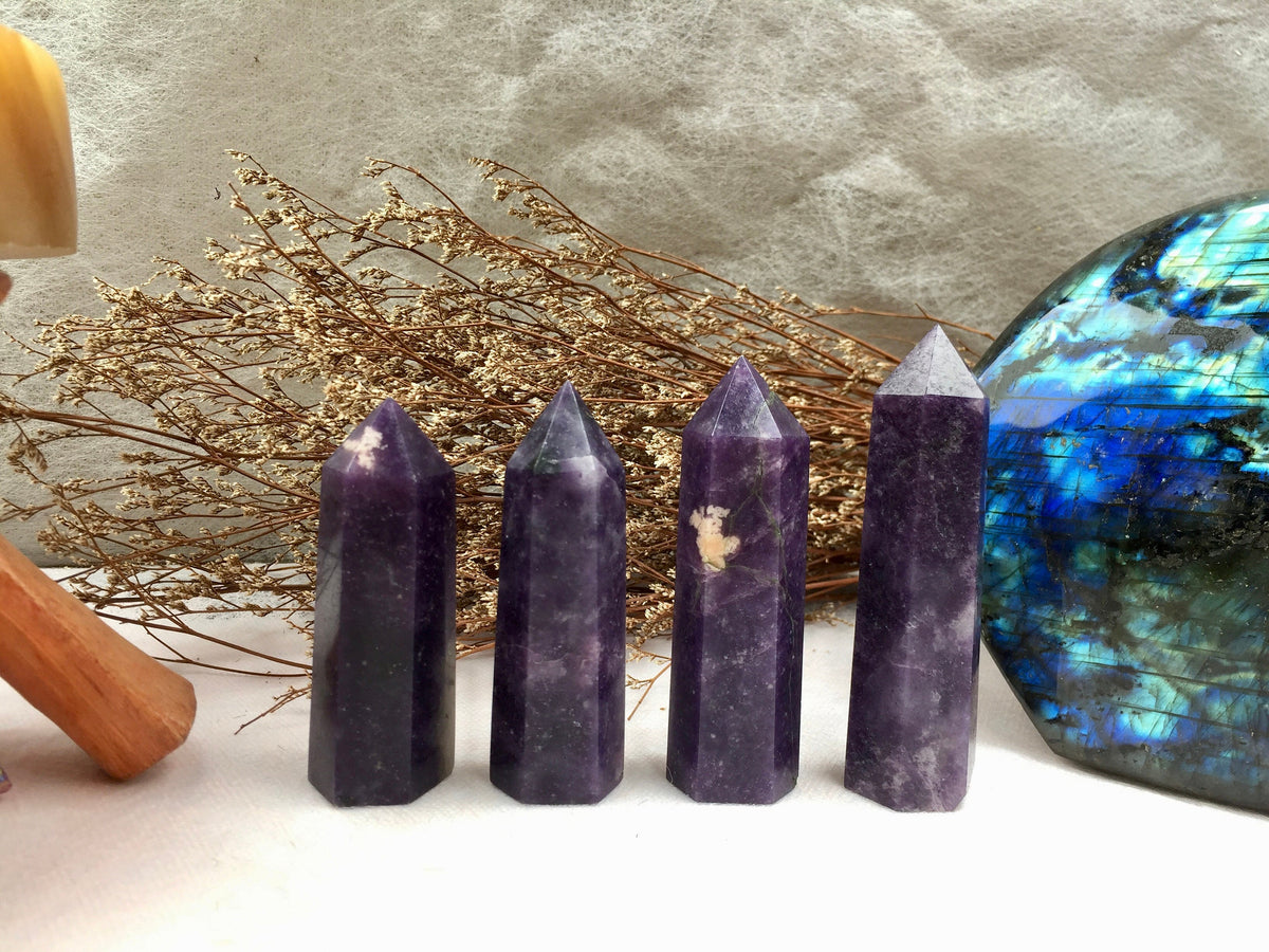 Exquisite Lepidolite Tower - A Symbol of Serenity & Balance for Home and Office, Enhances Personal Well-Being