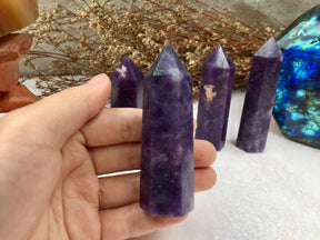 Exquisite Lepidolite Tower - A Symbol of Serenity & Balance for Home and Office, Enhances Personal Well-Being