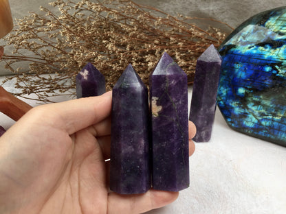 Exquisite Lepidolite Tower - A Symbol of Serenity & Balance for Home and Office, Enhances Personal Well-Being