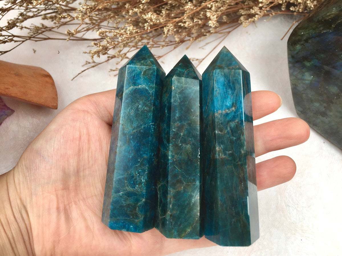 Apatite Tower-point Crystal Tower/Wand,Healing Crystal,Reiki Chakra Stone,Home Decor,For Gift