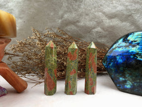 Unakite tower-point crystal tower gifts for friends new home gifts