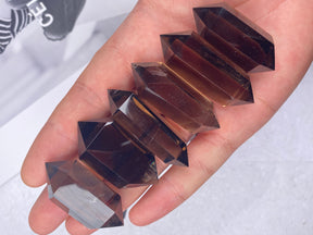 smoky quartz double terminated smokey quartz double tower-point
