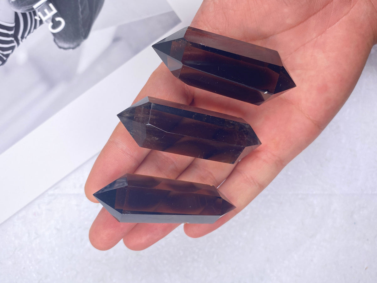 smoky quartz double terminated smokey quartz double tower-point