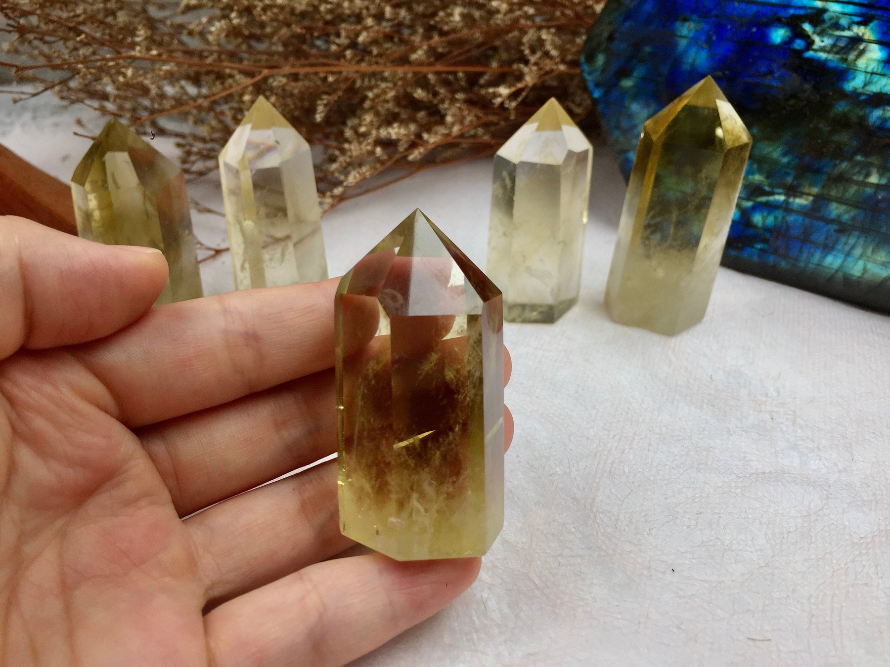Citrine Tower, Citrine Point,Crystal Tower/Wand,Healing Crystal,Reiki Chakra Stone,Home Decor,For Gift