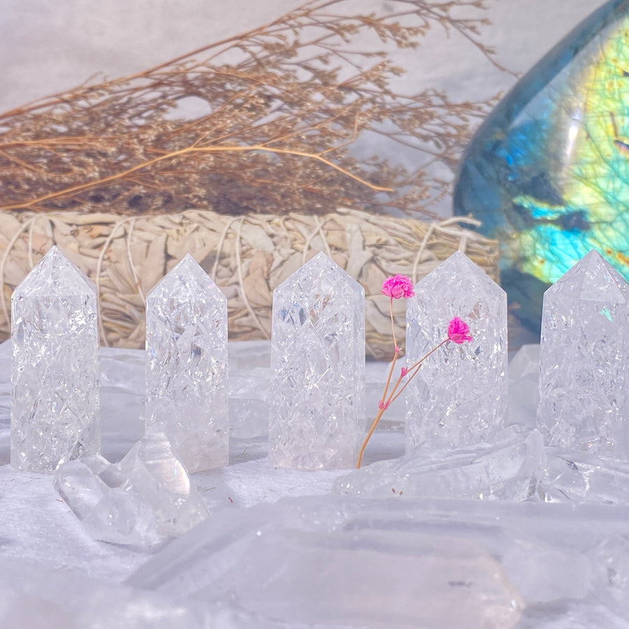 Fire and Ice Crystal Tower crackle quartz