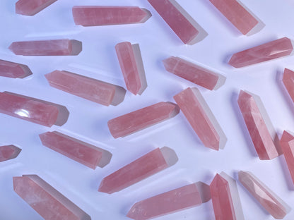 Natural Rose Quartz Tower, Healing Crystal Point, 1.5''-6'' - Promote Love, Emotional Healing & Balance